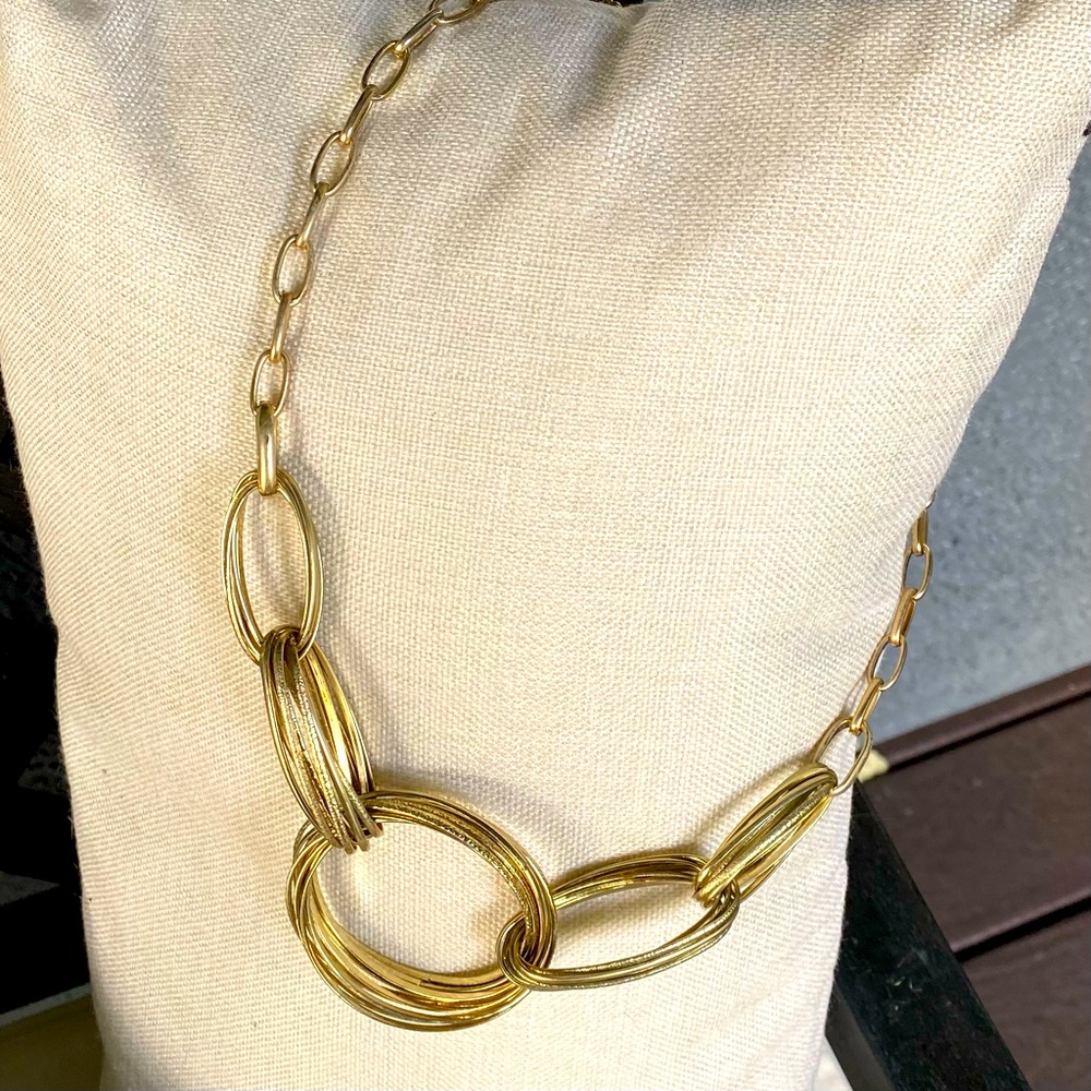 Necklace Gold Toned, Wire Loops Adjustable Closure
